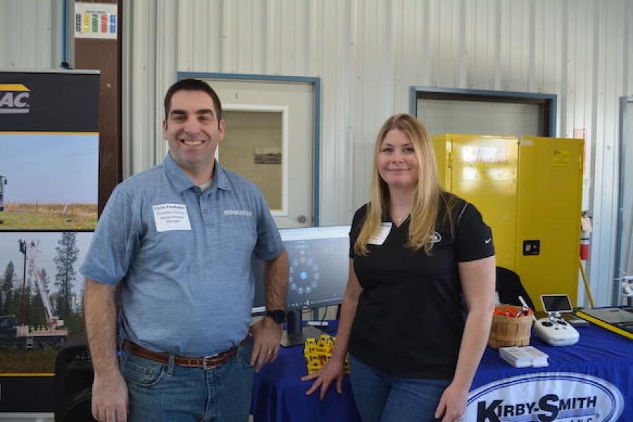 Technology and Komatsu go hand in hand, and Senior Product Manager Chris Faulhaber (L) of Komatsu NA was available along with KSM’s Director of Construction Technology Rebecca McNatt to answer questions about Komatsu’s “intelligent Machine Control” (iMC).
