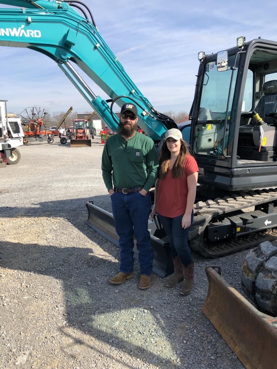 Chas Hime and Kalie Matson, both of Hime Construction in Nashville, Tenn., check out this Sunward SWE UF 90 excavator.