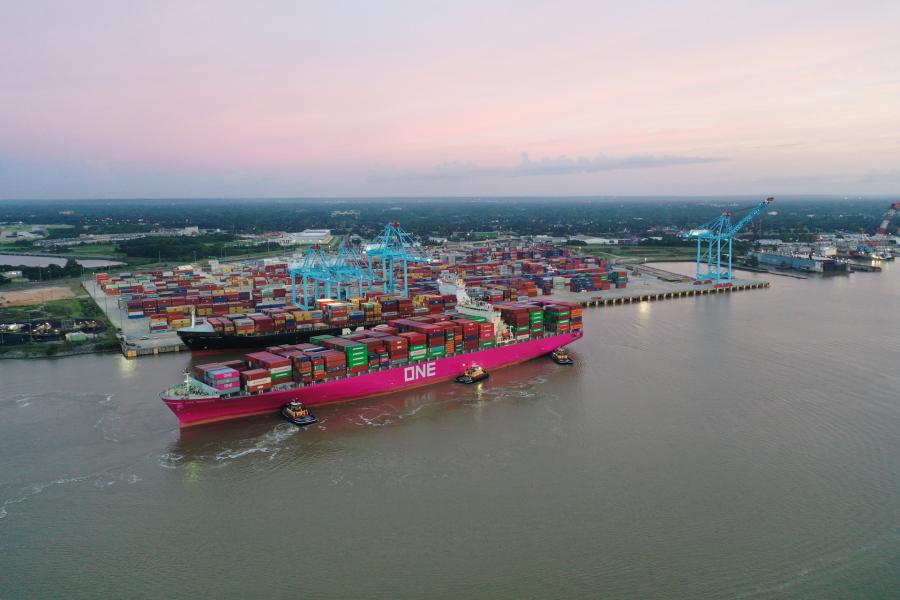The Mobile ship channel is currently undergoing a $367 million deepening and widening program to bring in larger vessels. American Shipper noted that the project is scheduled to be completed by the end of 2025. (Port of Mobile photo)
