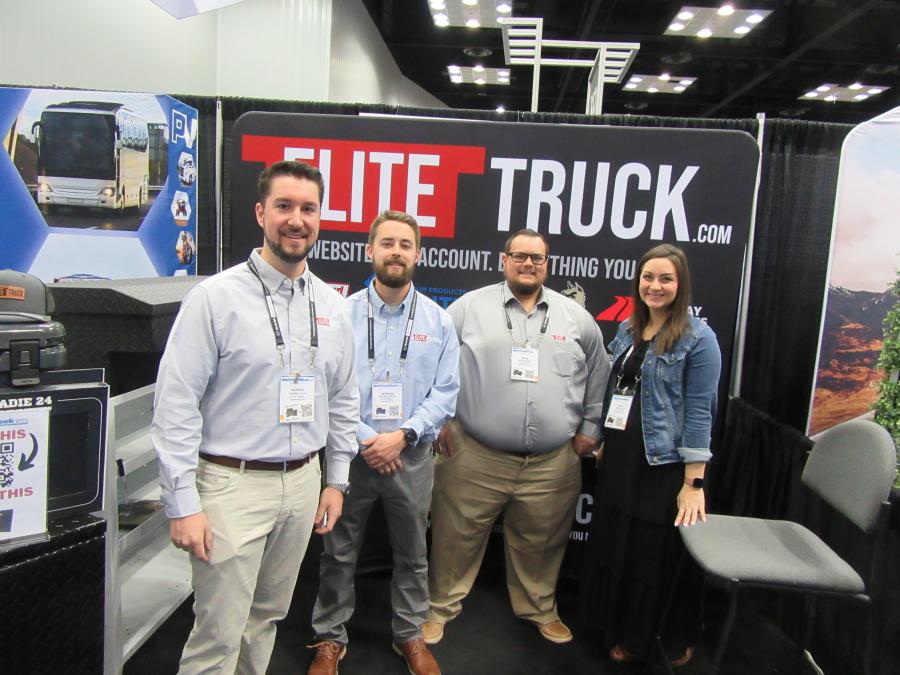 (L-R): Warren Allen, Harrison Overby, Brian Sherman and Becca Boyd of Elite Truck were on hand to discuss the company’s online retail services offering high-quality truck toolboxes and truck accessories.