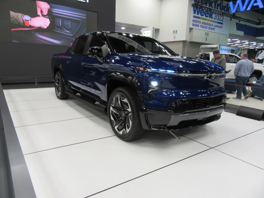 Among the many electric vehicles introduced at the show was this Chevrolet Silverado EV, scheduled for the 2024 model year and available in the fall of 2023.
