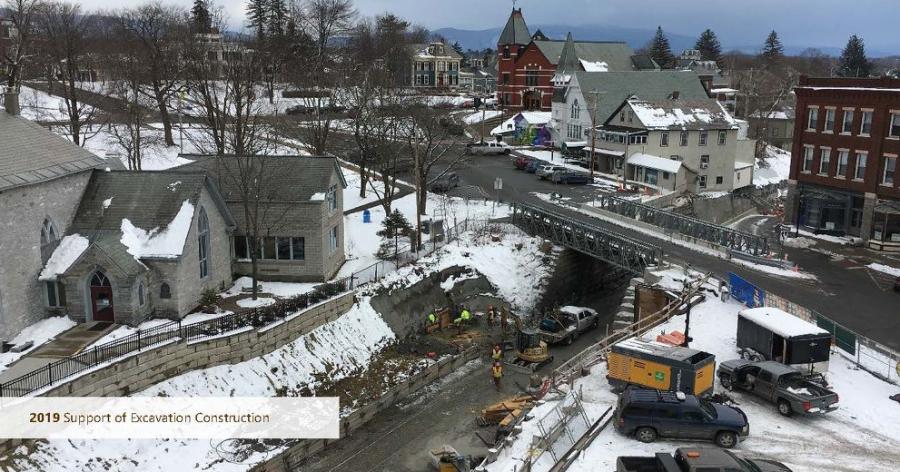 The final construction contract was the main project, which consisted of temporary support of excavation, removal of the temporary bridges; excavation of the rail corridor; installation of the precast tunnels and U-walls; and reconstruction of roadways, embankments and landscaping features.