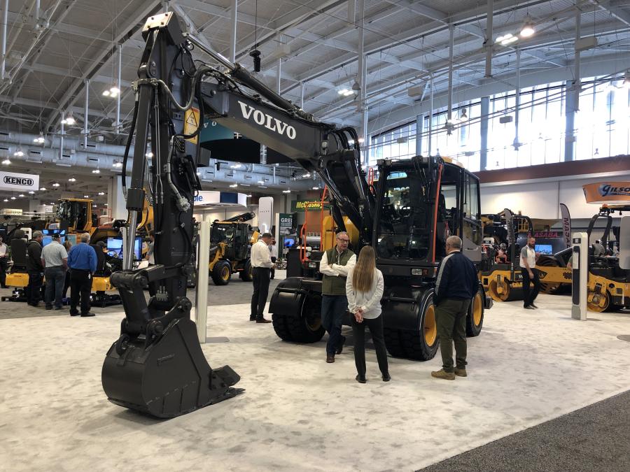 Volvo featured its wheeled excavator at its display.