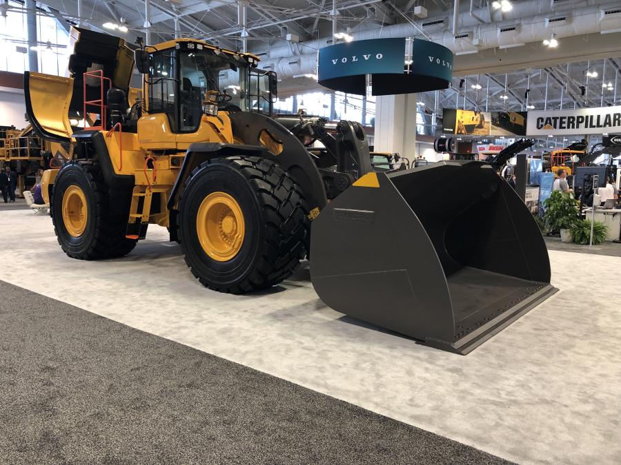 At World of Asphalt, Volvo featured its L260H wheel loader, which offers increased payload capacity, providing a load of 26 tons in just two passes.
