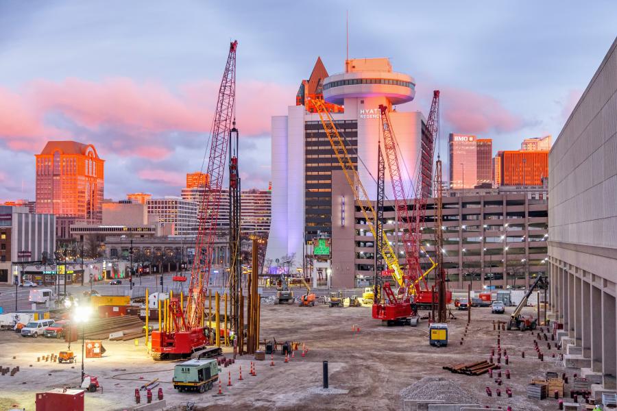 In Milwaukee, site work is well under way on a $420 million undertaking that will double the square footage of the Wisconsin Center.
(C.D. Smith Construction photo)