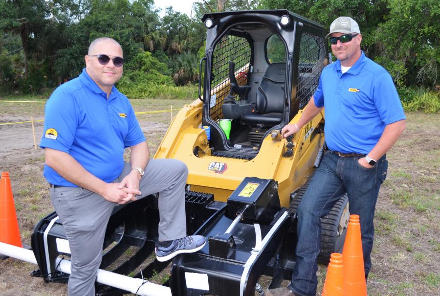Kelly Tractor’s Olivier Duchatellier (L) and Jamie Hoffman discuss the course layout before the contestants arrive.  