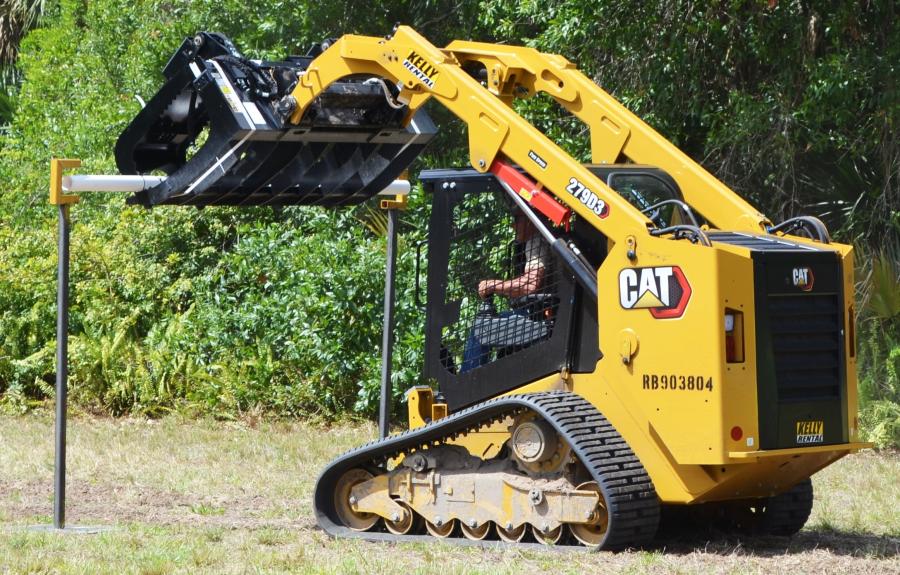 Chris Dietrich of Chris Inc., Ft. Myers, Fla., had a great run in the compact track loader challenge, which helped to lead him to one of the top three spots in overall scoring.   