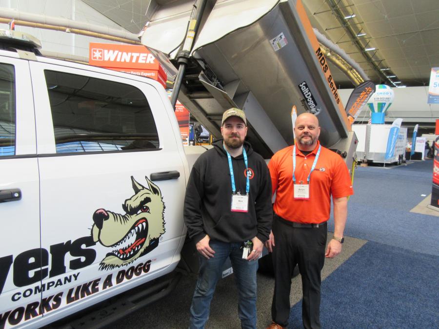 Mat Wysocki (L) and Brian Beury of Buyers Products Company had plenty of snow and ice maintenance equipment at the show.
