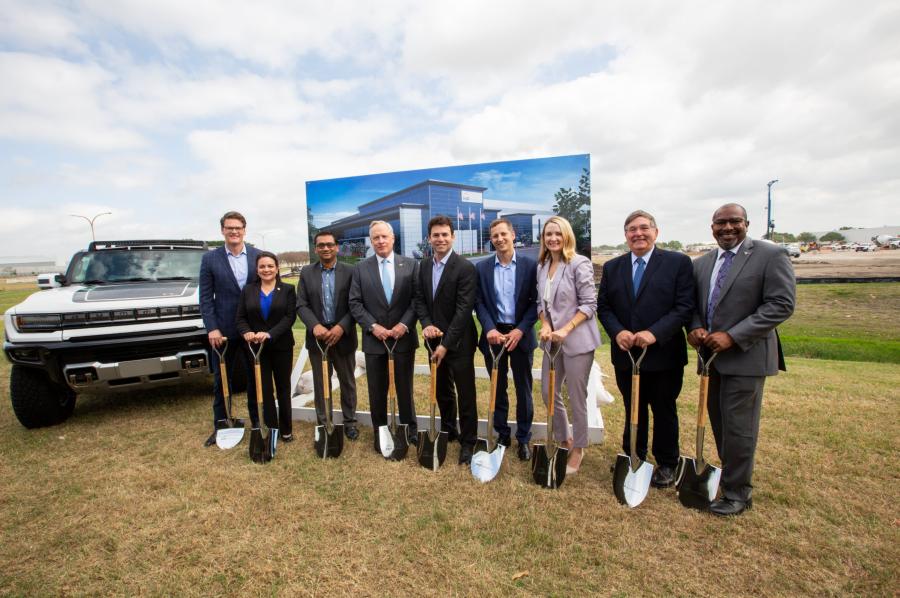 Fort Worth Mayor Mattie Parker (third from R) participates in the groundbreaking ceremony for part of a $700 million investment of new MP Materials facility in Fort Worth, Texas. The new facility is the first of its kind in the U.S. that will fully restore the country’s rare earth magnetics supply chain.
