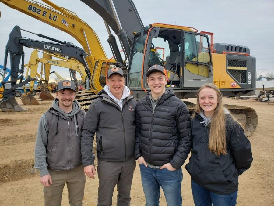 The Hansen family, owners of Nitke Auctions, were on hand for the company’s annual spring sale. (L-R) are Taylor, sales; Bryce, president and CEO; Chase, sales; and Briley, marketing. 
(CEG photo)