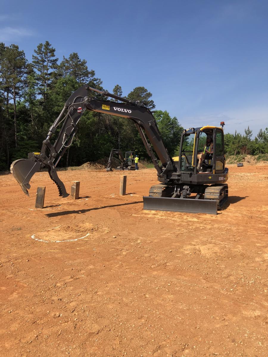 The event included an operator skill segment using a Volvo ECR88D compact excavator equipped with a grapple.
(CEG photo)