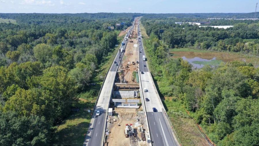 Over  the May 13 to 15 weekend, crews shifted traffic on to the three new northbound bridges on I-85 between SR 332 and US 129, between mile markers 135 to 137. 
(C.W. Matthews photo)