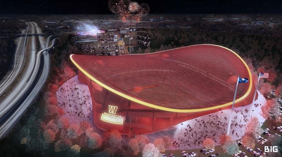 The Commanders bought 200 acres in Woodbridge that could become home to a $3 billion stadium (Bjarke Ingles Group [BIG] rendering).