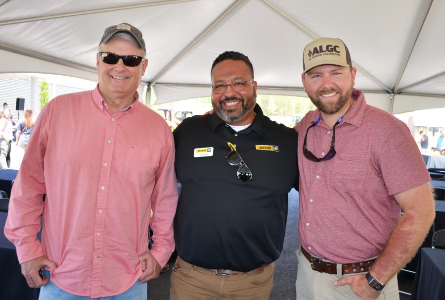 The event was a way for customers and rental reps to come together to talk about how this facility can assist their business. (L-R) are Deron Shuler of J.D. Shuler Contracting, Braselton, Ga.; Tito Perez, Yancey Bros. Co.; and Jay Shuler of A.L. Grading/JD Shuler Contracting, Sugar Hill, Ga.
(CEG photo)