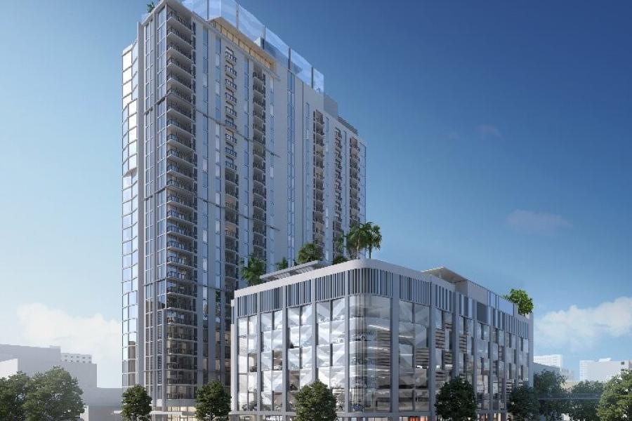A rendering of the 31-story Arts and Entertainment Residences. (Photo courtesy of Catalyst Communications)