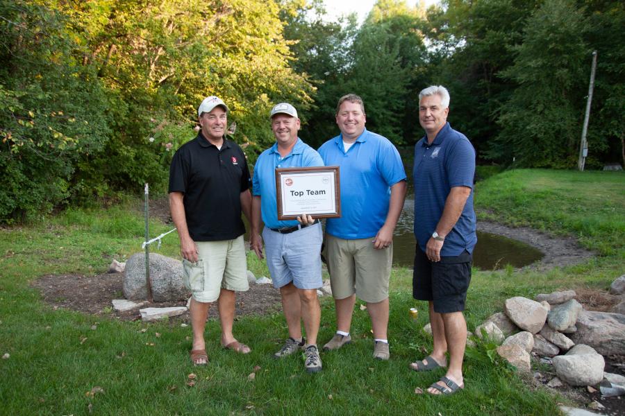 Last year’s AGC of Minnesota Sporting Clays Fundraiser Top Team was Grazzini #1 — Gregory Grazzini, Jake Boerboon, Dan Meyer, Greg Peters and Rick Scott (not pictured), with a score of 450.