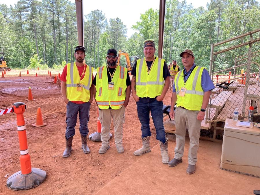 (L-R) are Phillip Walton, Mike Dawson and Leonard Lupton, all of Balfour Beatty, and Brad Rinderer of Gregory Poole.
(CEG photo)