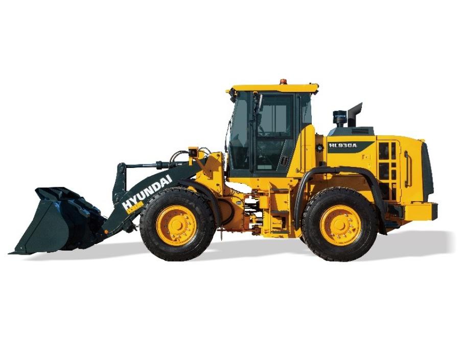 The 2.5 cu. yd. Hyundai HL930A wheel loader is powered by a fuel-efficient, Tier IV Final/Stage 5-compliant 130 net hp (97 kW) Cummins B4.5 Performance Series diesel engine. These machines can be outfitted with plows, snowblowers and other attachments to facilitate commercial-level snow-removal operations.