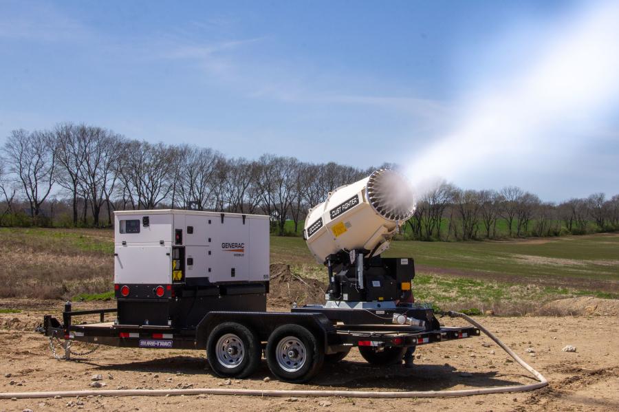 The Dust Fighters emit atomized water to remove dust particles from the atmosphere, bringing them safely back to the ground.  This reduces short and long-term health concerns for workers and nearby residents.