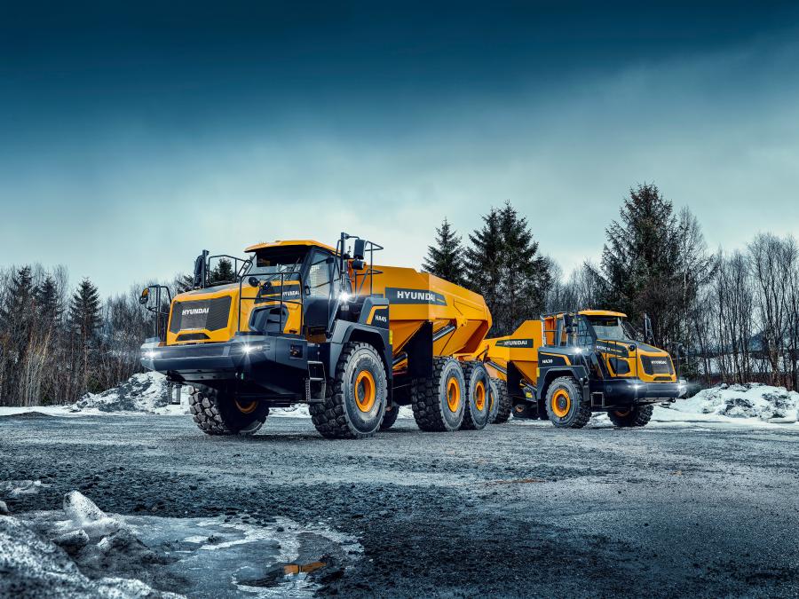 With rated payloads of 28 and 41 tons respectively, the HA30 and HA45 articulated dump trucks provide an ideal haul truck match for Hyundai’s larger crawler excavators and wheeled loaders.