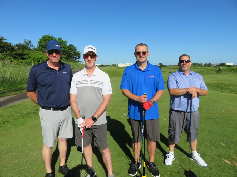 (L-R) are Doug Reibel of Ryan Central; Mike Wright of Alta Equipment Co.; Aaron Dorgan, vice president of sales and rentals of Alta Equipment Co.; and Gavin Zettel of Ryan Central.

(CEG photo)