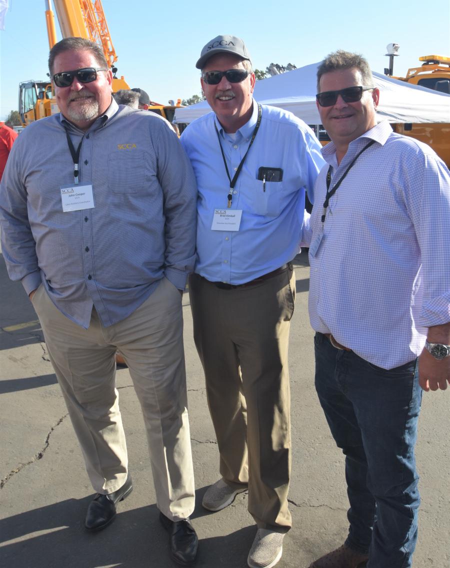 (L-R): SCCA board members John Cooper, labor relations coordinator;  Brad Kimball, executive vice president; and Paul Marshall of Veterans Engineering Services.
(CEG photo)