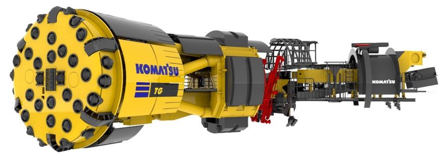 Komatsu's tunnel boring machine (TBM) for underground hard rock mining.