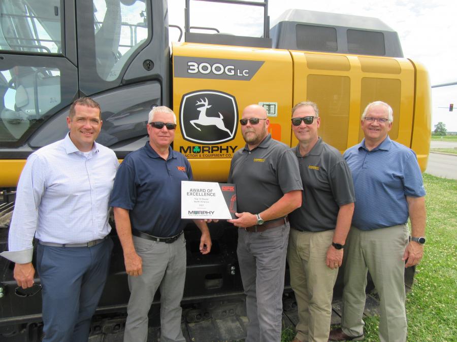(L-R) are Jeremy Taylor, Murphy Tractor & Equipment Company regional director; Ken Skala, NPK Construction Equipment district manager; Mike Tube, Murphy Tractor & Equipment Company regional product support; Erik Vichill, regional sales manager of Murphy Tractor & Equipment; and Bill Buckles, president of Murphy Tractor & Equipment Company.