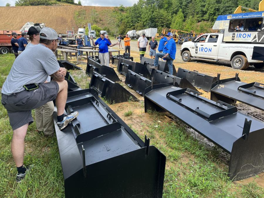 The auction featured a good selection of buckets for skid steer loaders.
(CEG photo)