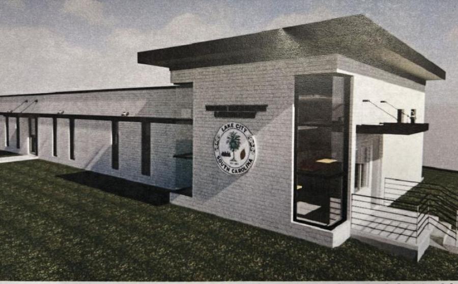 An artist's rendering of the new laboratory and offices at Lake Swamp Wastewater Treatment Facility in Lake City, S.C. (GMK Associated Design/Build Division photo)