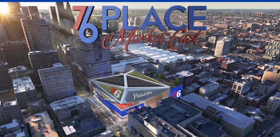 The National Basketball Association (NBA) team announced July 21 that it intends to complete development of a new venue called “76 Place” by the start of the 2031-32 NBA season after the Sixers’ lease ends at Wells Fargo Center, its home since 1996. (76 Place rendering)