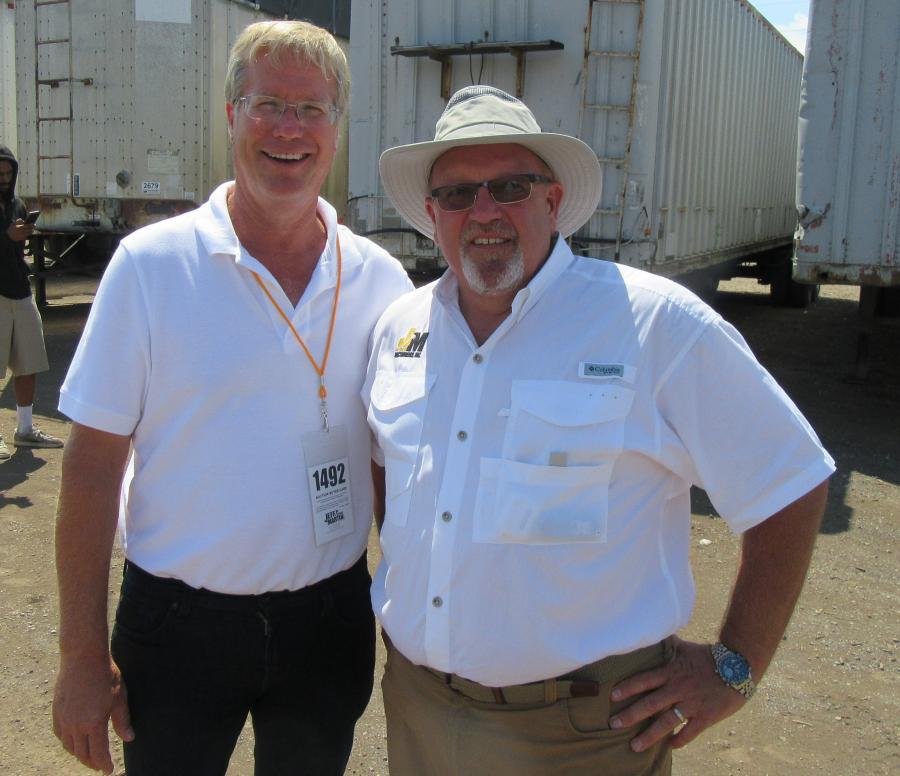 Ohio Mulch Owner Jim Weber (L) takes a moment for a picture with Jeff Martin of Jeff Martin Auctioneers.
(CEG photo)
