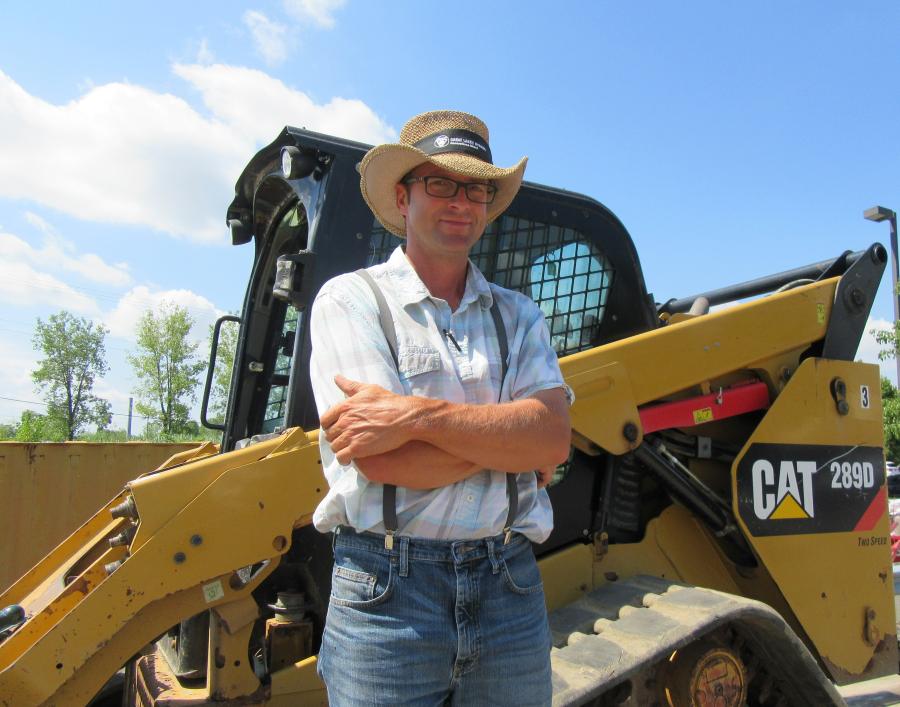 Paul Burkholder of White Oak Equipment was pleased to have landed the winning bid on the Caterpillar 289D skid steer at the auction.
(CEG photo)