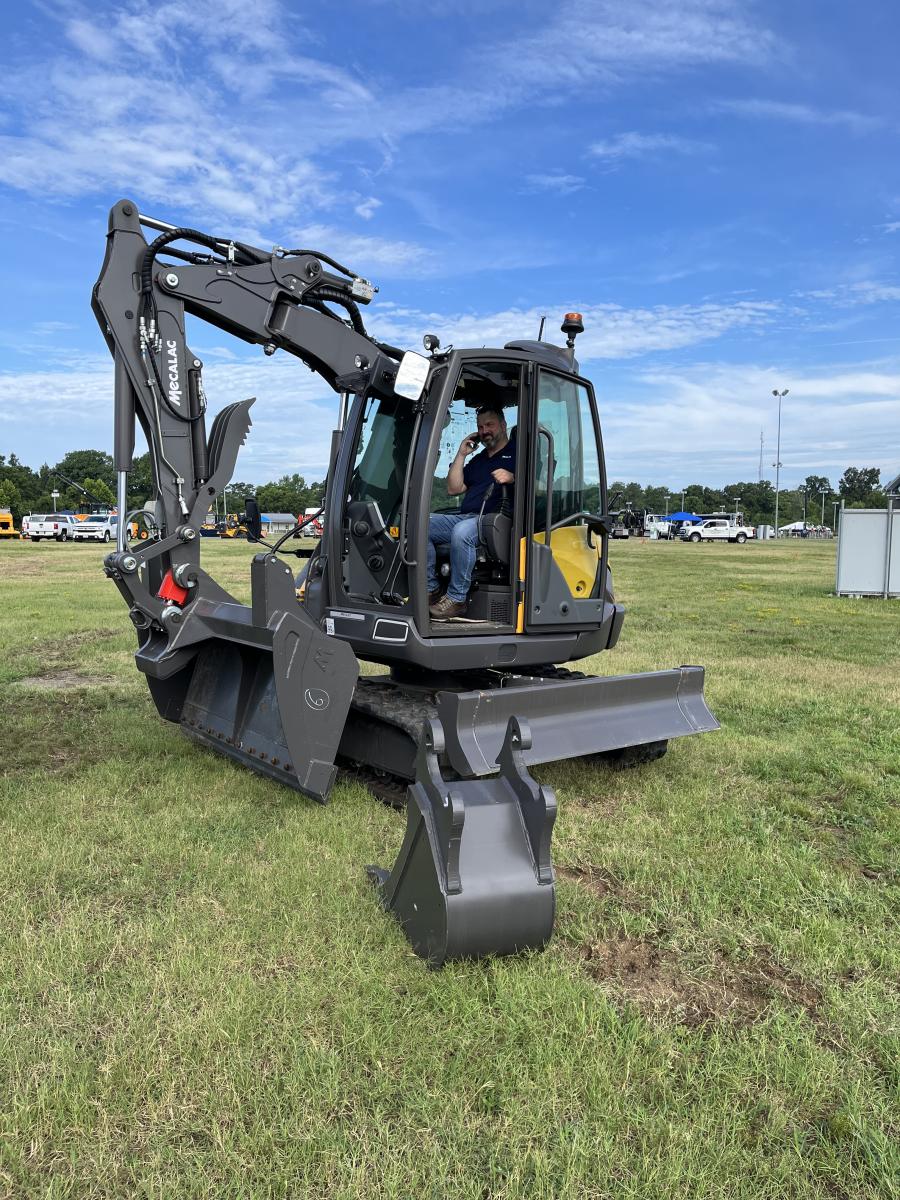McClung-Logan displayed the Mecalac 6MCR crawler excavator: a 6-ton compact skid-excavator with 360-degree rotation. Operators can change from excavator to loader mode with a simple switch. (CEG photo)
