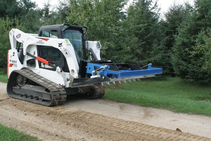 KAGE Innovation, based in Osceola, Wis., introduced its newest invention, the GreatER Bar, a skid steer grading attachment.
(KAGE Innovation photo)