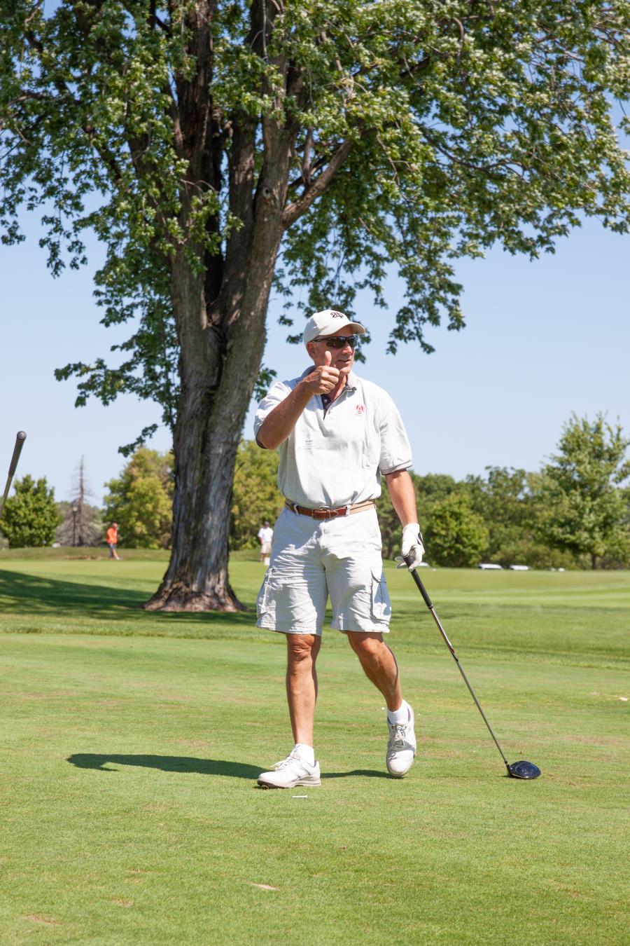 Scott Weicht of Adolfson & Peterson Construction reacts after a great shot on Hole 10.
(AGC of Minnesota photo)