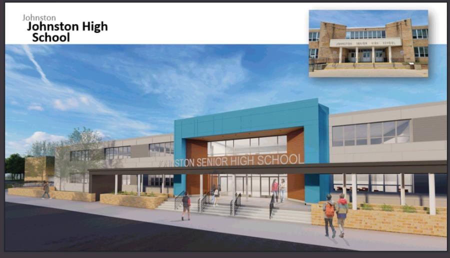 As part of the program, Johnston Senior High School will undergo renovations to science rooms and upgrade spaces for academic collaboration enhancing the educational offerings at the school. 
(Image courtesy of The SLAM Collaborative)