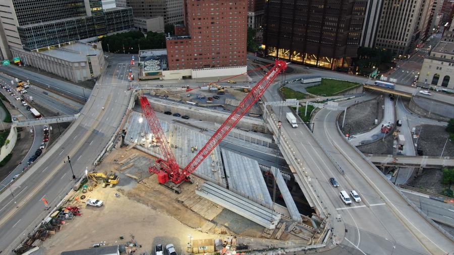 The Pennsylvania Department of Transportation (PennDOT) managed the construction of the “Cap” Project — the I-579 Urban Connector — for the Sports & Exhibition Authority (SEA).
(Photos courtesy of Fay, S&B USA Construction.)