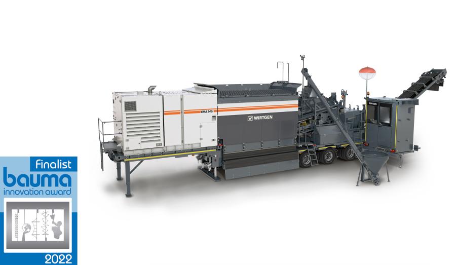 The KMA 240(i) mobile cold recycling mixing plant from Wirtgen has reached the finals of the bauma Innovation Award 2022 in the category Mechanical Engineering.