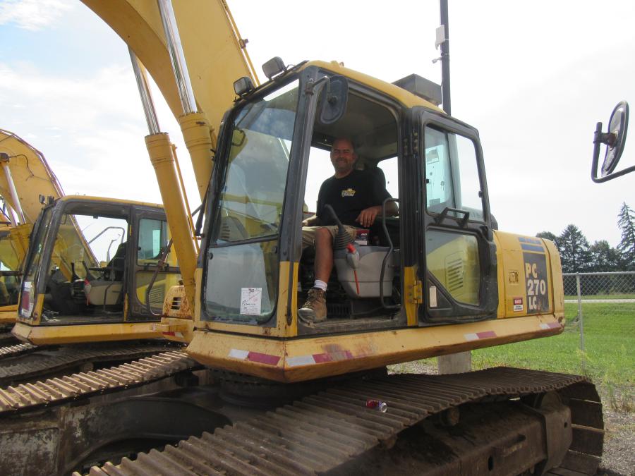 Tim Jackson of Accurate Earthworks purchased this Komatsu PC270 LC excavator. (CEG photo)