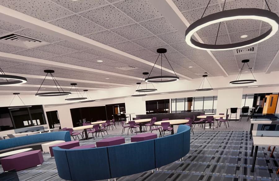 An artist's rendering shows the planned media room to replace the library at Classical High School. (Photo courtesy of the Providence Journal)