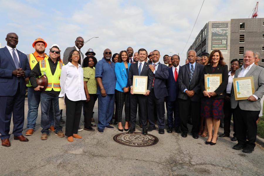 On Sept. 15, Gov. Gretchen Whitmer, U.S. Secretary of Transportation Pete Buttigieg and local Detroit leaders announced that Michigan won a $105 million competitive federal grant to fund the I-375 modernization project in Detroit.
(Office of Gov. Whitmer photo)