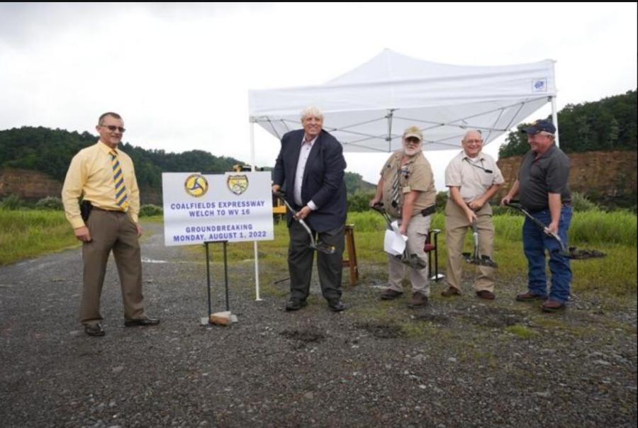 Gov. Jim Justice and West Virginia Department of Transportation officials took part in a ceremony in August to celebrate the start of a major project to connect the city of Welch with the Coalfields Expressway. (Office of Gov. Jim Justice photo)
