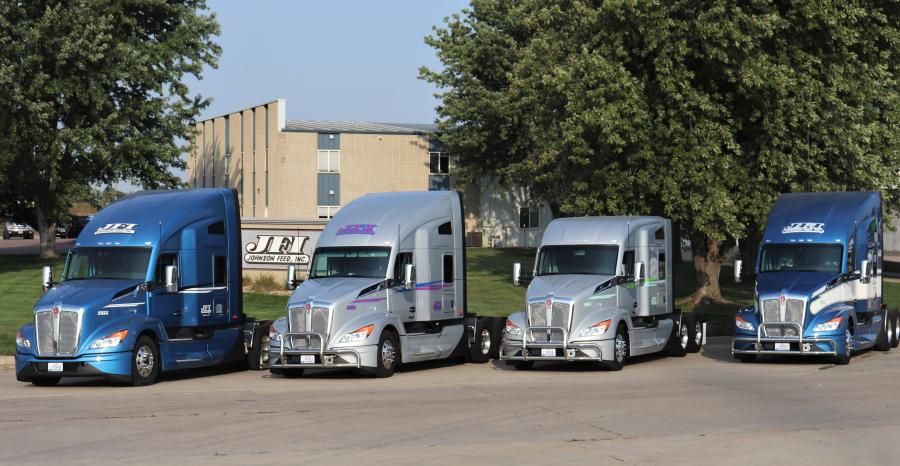 Last year, Johnson Feed added Kenworth’s latest aerodynamic model to the mix — the Kenworth T680 Next Generation. In addition to the 40 T680 Next Gens with 76-in. sleepers the company is currently operating, Johnson Feed will receive 20 more of that model from Sioux Falls Kenworth later this year.
