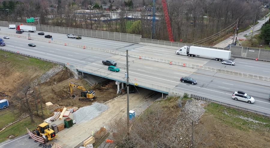 To improve safety and traffic flow on I-465 and I-69 on the northeast side of Indianapolis, construction crews in Marion County, Ind., are adding travel lanes, creating new ramp lanes and building more than a dozen new bridges as part of the $435 million Clear Path 465 project. 
(INDOT photo)