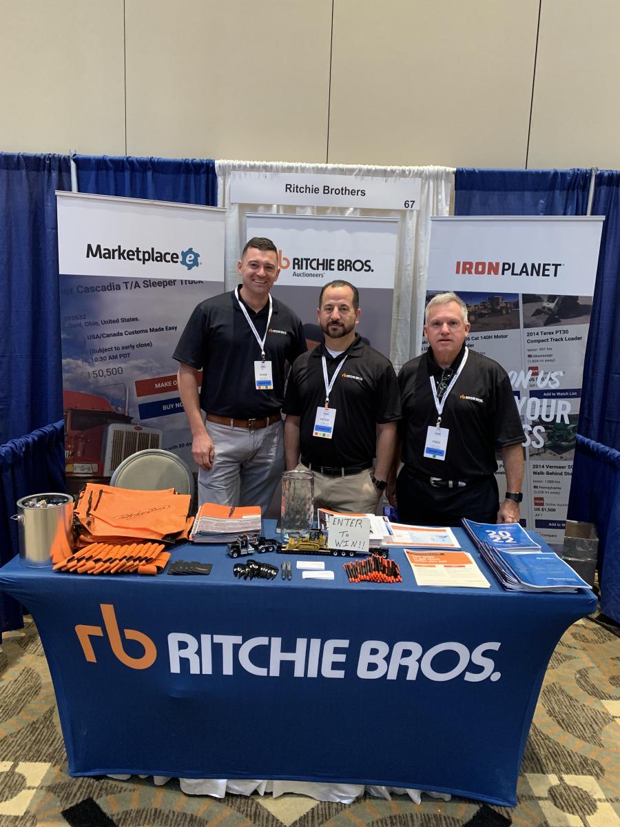 (L-R): The Ritchie Bros. group of Adam Byrne, Peter Mangelli and Fred Vilsmeier were on hand at the UTCA Annual Convention. (CEG photo) 