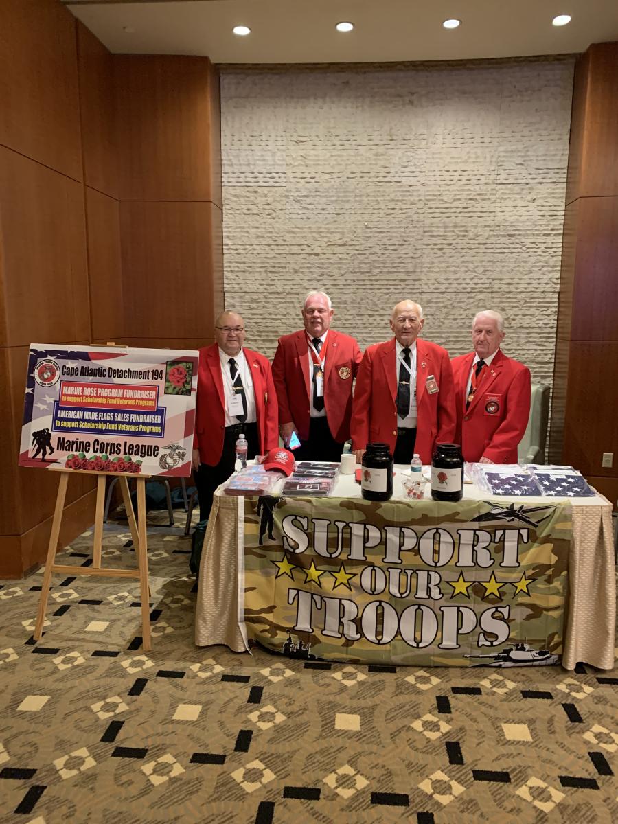 Toys for Tots is always a popular exhibitor at the UTCA conference. (L-R) are Robert Moran, Bob Groeber, Eddy Androvich Sr. and William McGinley. (CEG photo) 