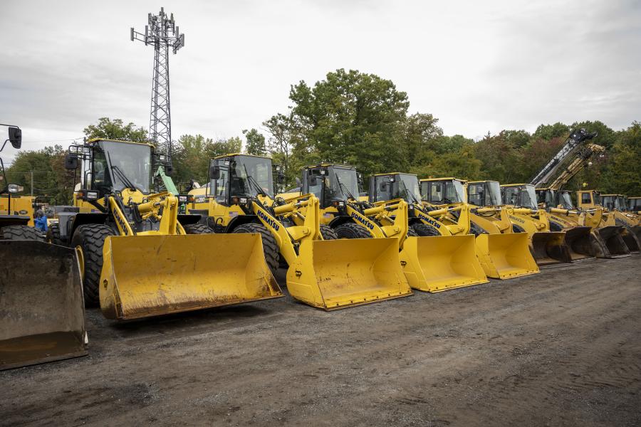 Several 2021 Komatsu WA200-8 rubber tire wheel loaders were on the block, selling for as high as $155,000. (CEG photo)
