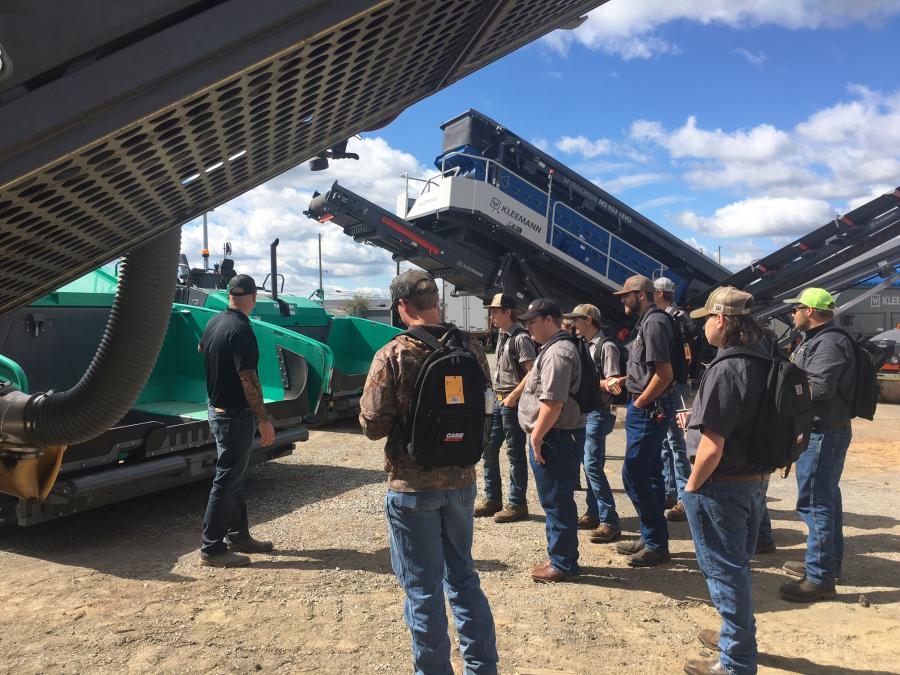 Pennsylvania College of Technology students learn about crushing and screening equipment during their tour of the facility.
(CEG photo) 