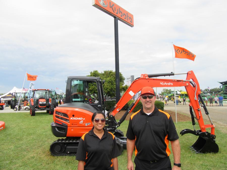 Dulce Bautiste (L) and Keith Darding of Kubota were on hand to talk about their machines on display at the show.
(CEG photo)